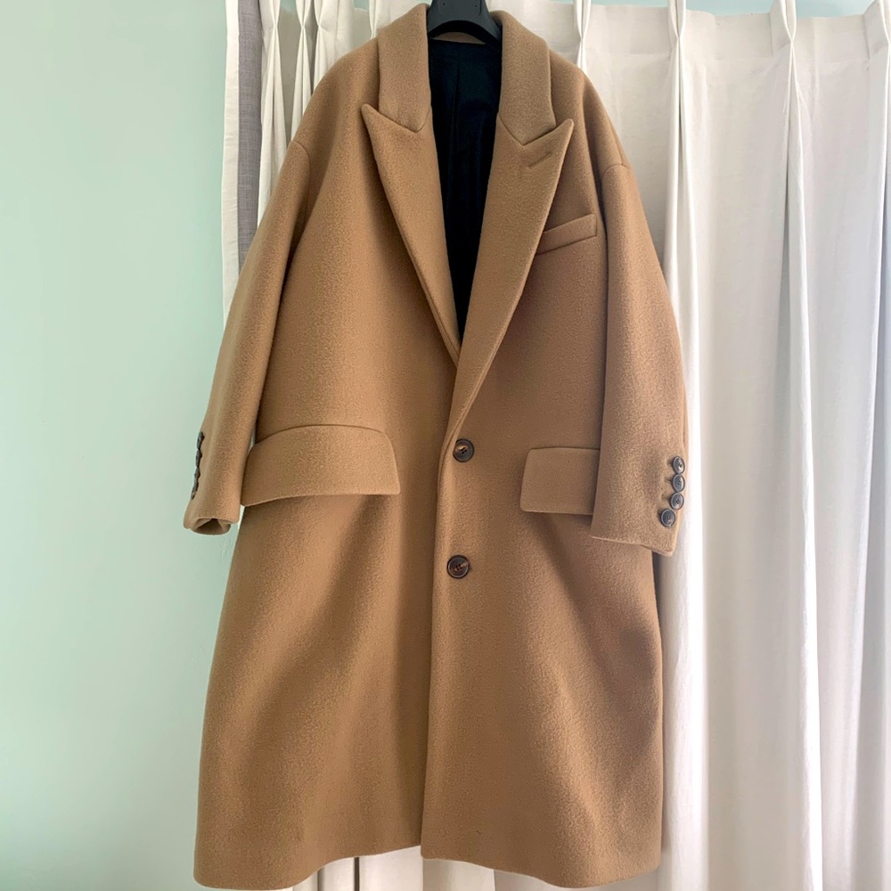 AMI Alexandre Mattiussi Tan Wool Oversized Coat
